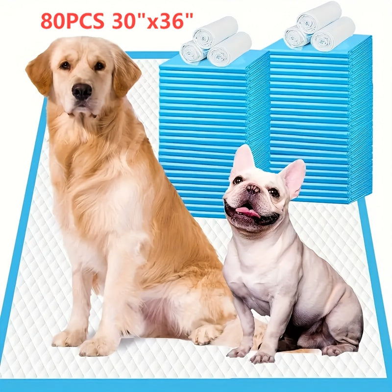 Dog Pee Pads 30 x 36 Inches, Extra Large Blue Disposable Puppy Training Pads with Absorbent Core and Leakproof Backing, 20, 80 or 160 Count