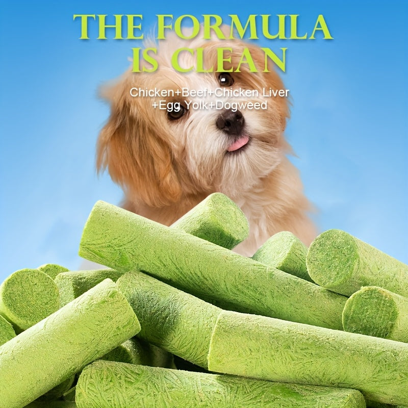 Dog Grass Treat Sticks 15 Pack, Freeze-Dried Green Chew Snacks for Supervised Reward Time, Everyday Canine Treat Routines and Holiday Gift Baskets