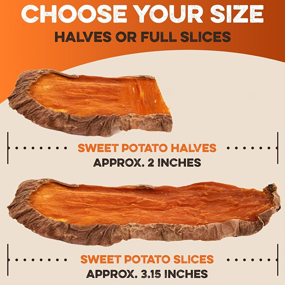 Dried Sweet Potato Slices for Dogs, Chewy Dog Treats in 78g or 0.4 lb Options plus 200g Sweet Potato Chips and Cheese Stick Combo for Supervised Rewards