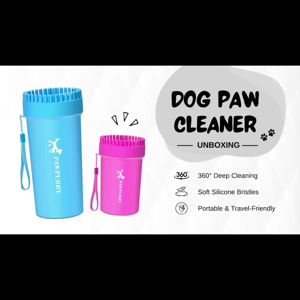 Dog Paw Washer for Large Dogs, Portable Paw Cleaning Cup with Removable Bristle Insert and Bath Brush for Muddy Walks and Outdoor Grooming