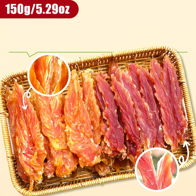 Chicken and Duck Jerky Dog Treats Mixed Pack, Air-Dried Breast Meat Strips for Supervised Training Rewards and Everyday Snack Time