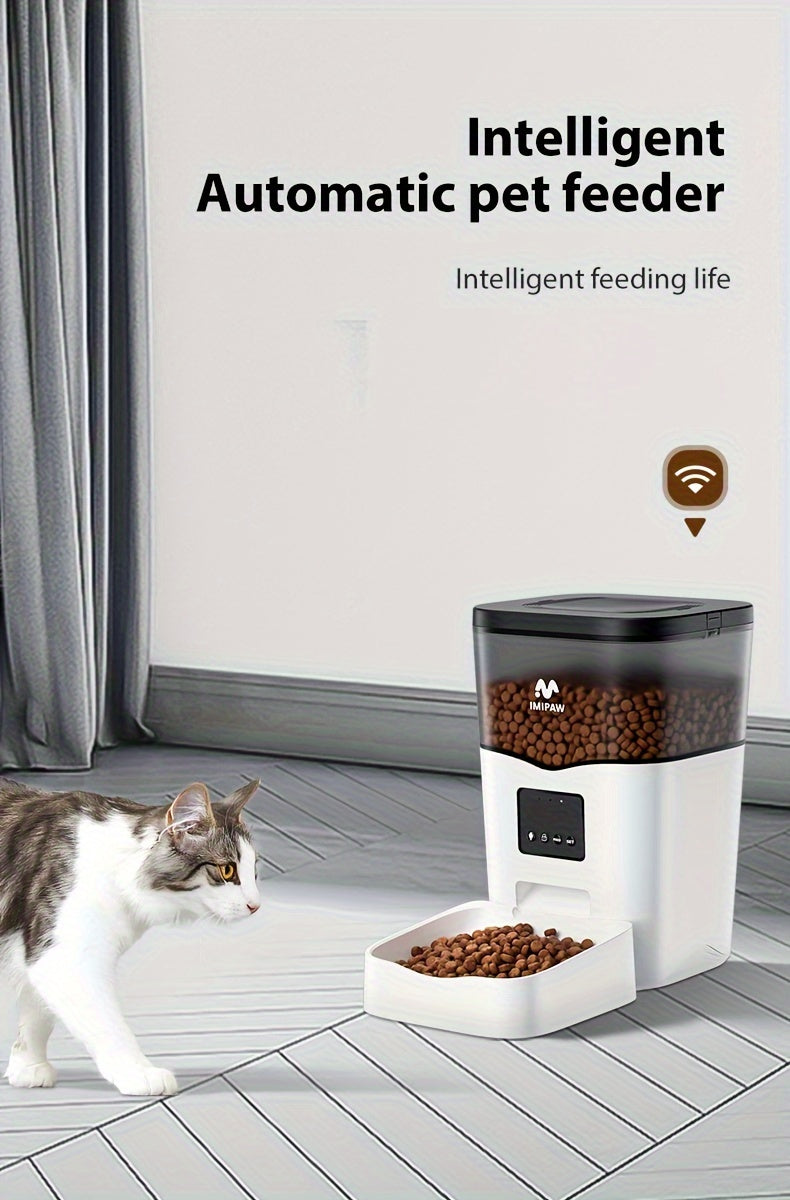 Automatic Cat Feeder with WiFi App Control, 3L Smart Dry Food Dispenser with Scheduled Meals, USB Power and Optional Camera for Cats and Dogs