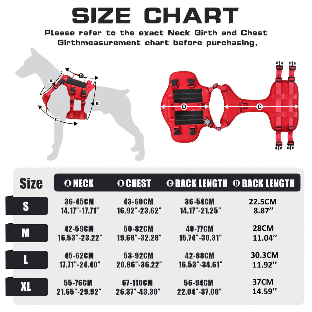 Full Body Dog Harness with Lift Handle, Soft Padded Adjustable Reflective Walking Vest with Leash Clip for Hiking and Training, S to XL