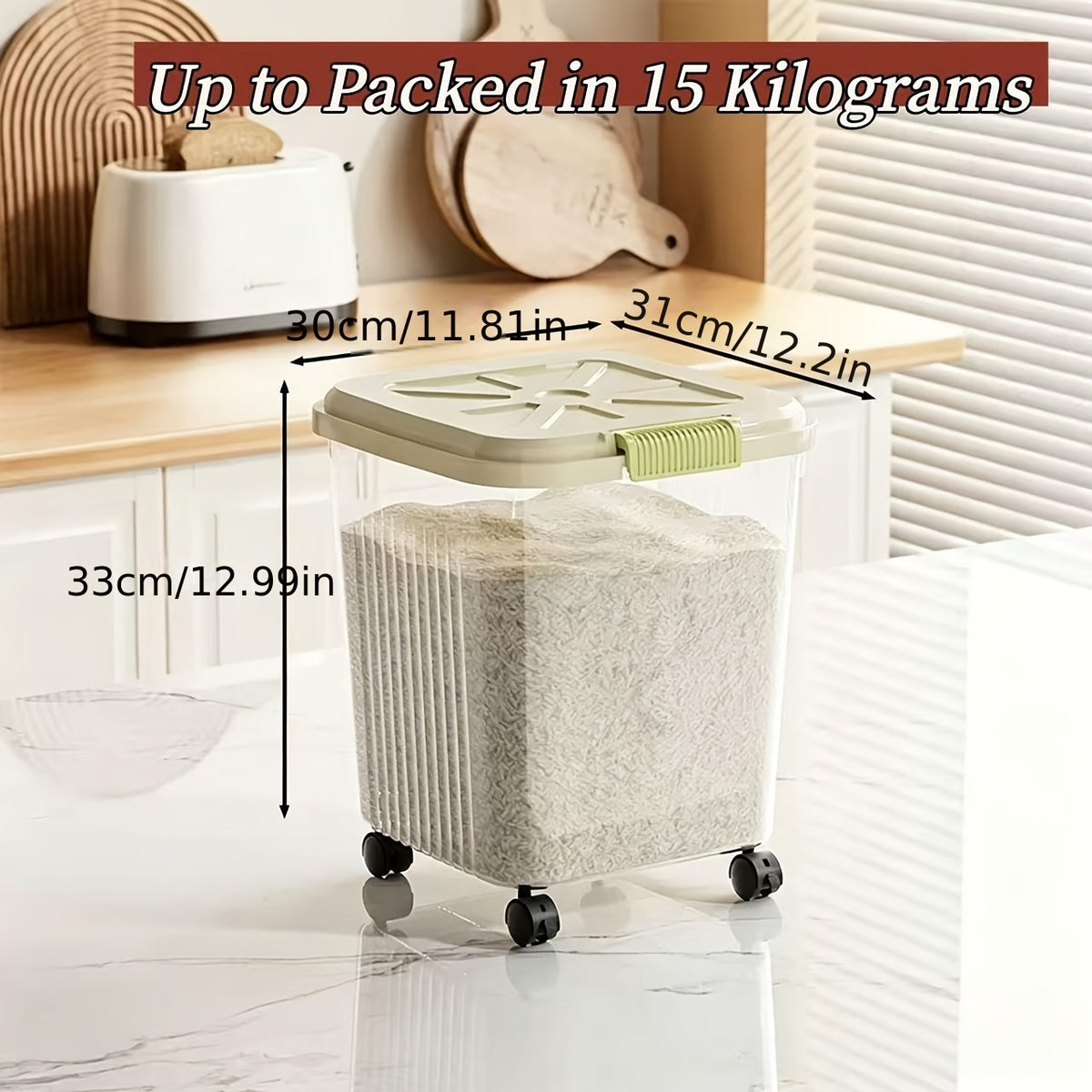 Airtight Dog Food Storage Bin with Locking Lid and Scoop, Multi-Size Dry Cat and Dog Food Container for Kitchen Pantry Organization