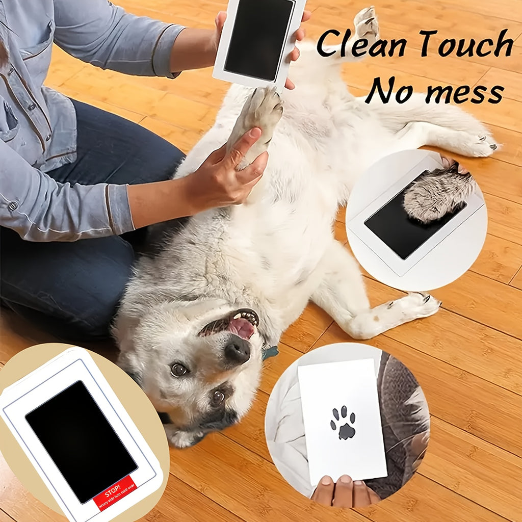 Dog Paw Print Ink Pad Kit for Cats and Dogs, Quick-Dry Black Ink Pet Keepsake Set for Memory Crafts, Memorial Gifts and New Pet Owners