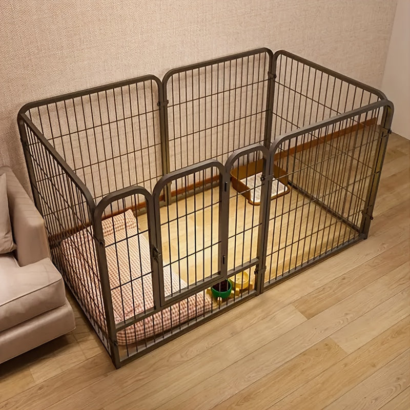 Stainless Steel Dog Playpen for Indoor Rest, Play and Potty Training, Flexible Pet Enclosure for Small and Medium Dogs in Black or White for Home Routines