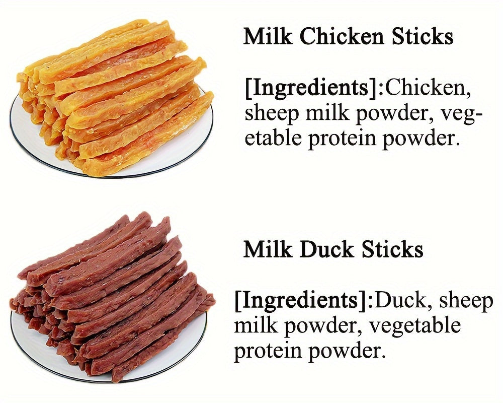 Milk Stick Dog Treats with Chicken or Duck Options, Tender Chewy Snack Sticks in 150g to 900g Packs for Supervised Training and Everyday Rewards