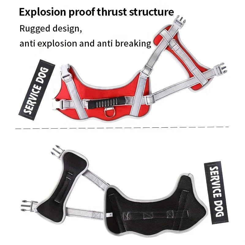 Reflective Breathable Dog Harness Vest with Adjustable Chest Strap, Red Pink or Black Walking Gear in XS, S, M and XL Size Options