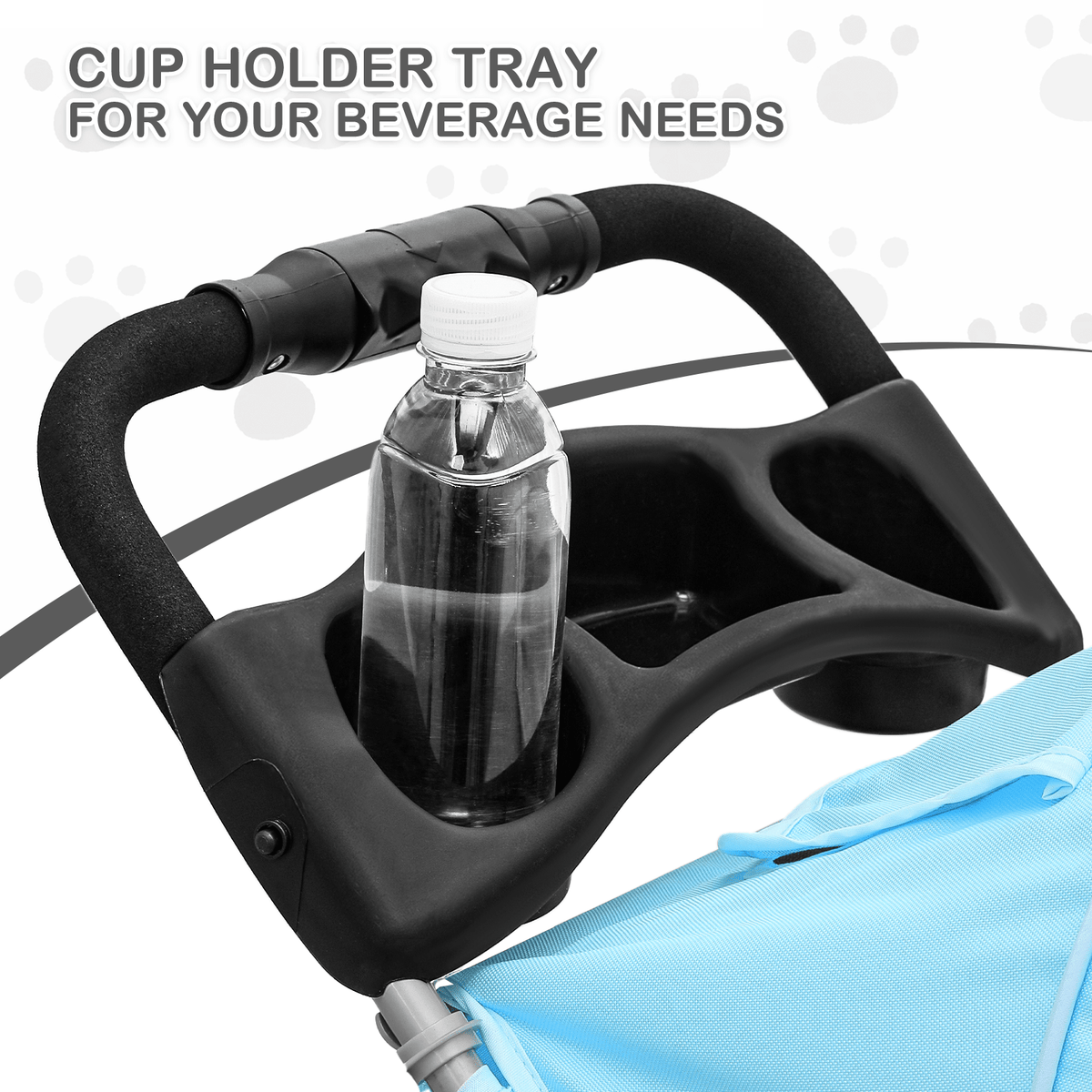 Three-Wheel Dog Stroller with Weather Cover, Foldable Mesh Pet Pushchair for Small Dogs and Cats, Storage Basket, Cup Holder and 10 Style Options