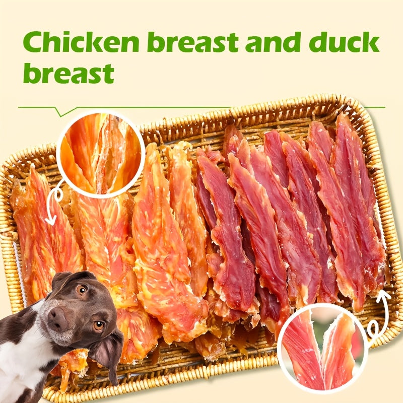 Chicken and Duck Dog Treats, 150g Air-Dried Dual-Blend Meat Slices for Supervised Training Rewards, Everyday Snacks and Dog Lover Gift Baskets