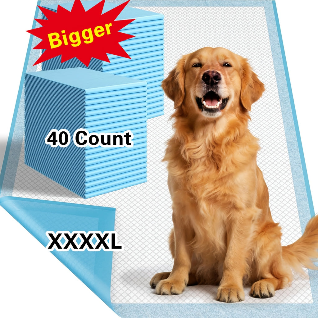 58 x 32 Inch Dog Pee Pads 40 Count, Extra Large Disposable Absorbent Puppy Potty Training Mats for Dogs and Cats, Crates and Couch Protection