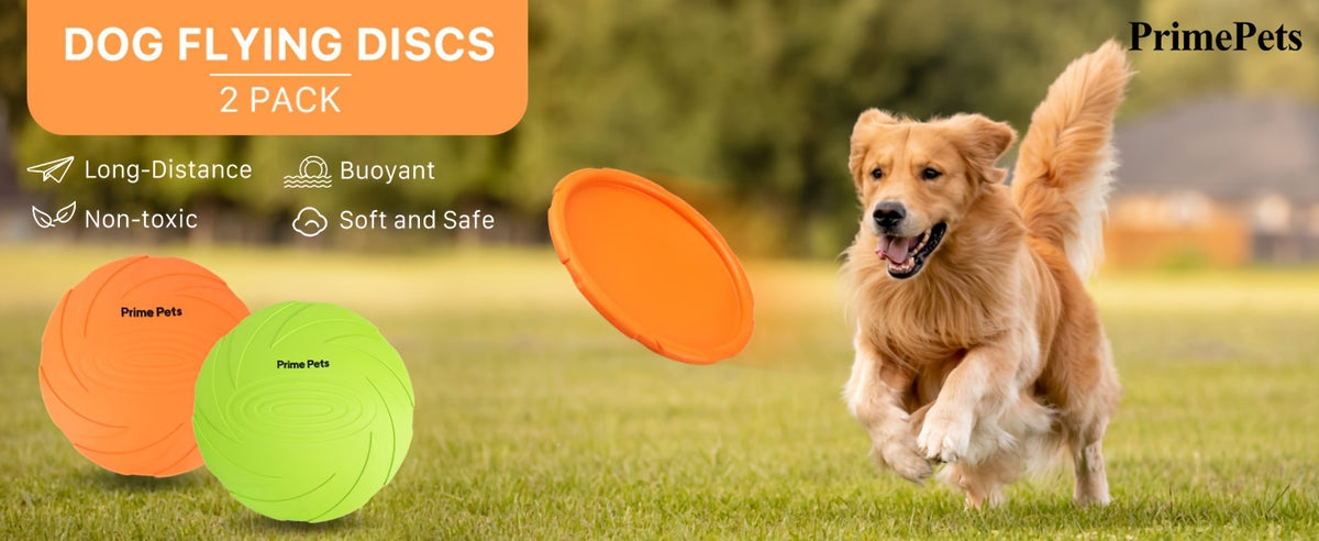 Dog Flying Disc 2 Pack, 7 Inch Natural Rubber Floating Fetch Toys in Green and Orange for Supervised Outdoor Retrieval, Pool and Beach Play
