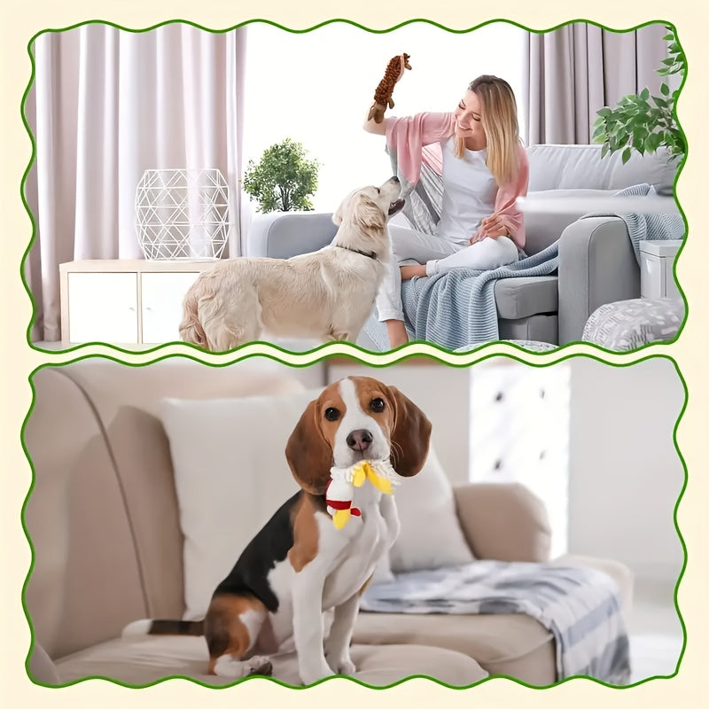 Crinkle Plush Dog Toys 6 Pack, Soft Interactive Squeaky Pet Toy Set for Small and Medium Dogs, Supervised Puppy Training and Indoor Play
