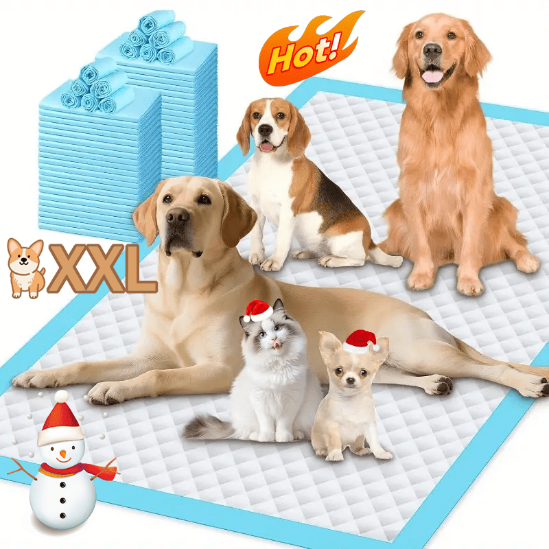 Dog Pee Pads with Adhesive Tabs, XXL 100 Count Puppy Training Pads with 6-Layer Absorbent Construction, Quick-Dry Leak-Proof Potty Pads for Indoor Use