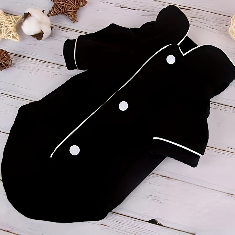 Dog Pajamas for Small Breeds, Soft Stretchable Breathable Pet Sleepwear in Black or Cute White Bear, XS to XL for Cozy Indoor Lounging
