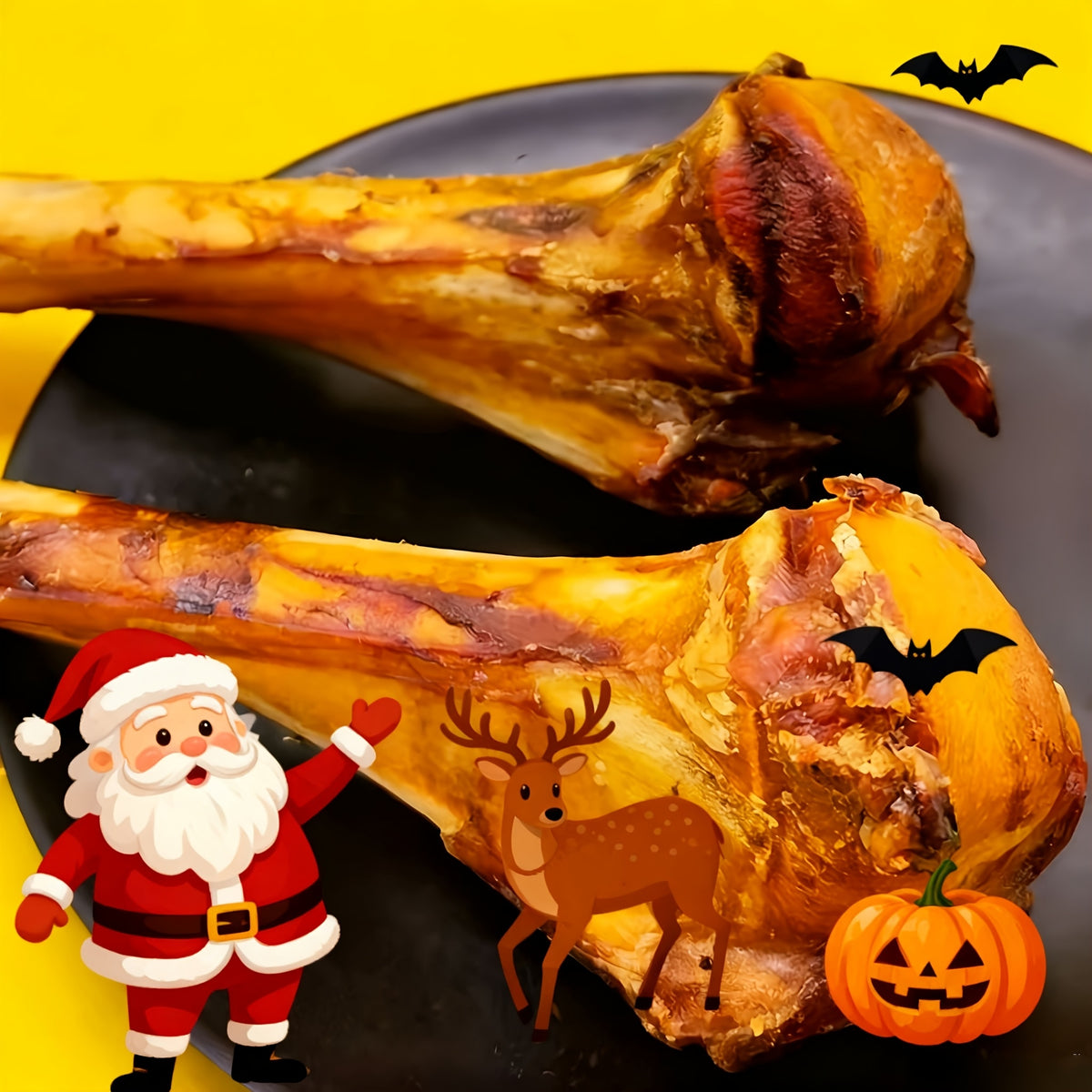 Beef Bone Dog Treats with Hip Bone Options for Medium and Large Dogs, Large Breed Chew Snacks for Supervised Chewing and Reward Time