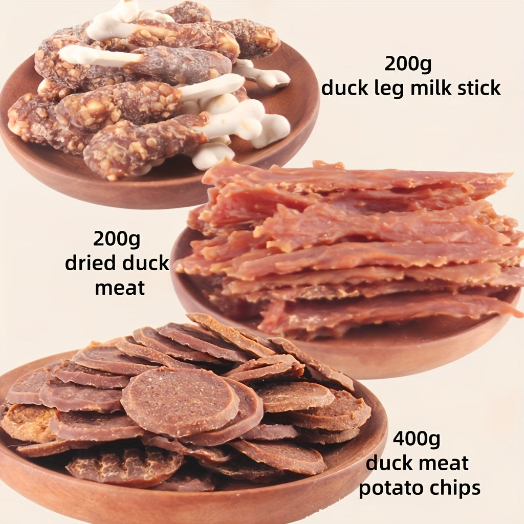 Dog Treat Gift Set with Duck, Chicken, Milk and Sweet Potato, Grain-Free Snack Assortment for Supervised Training Rewards and Everyday Treat Time