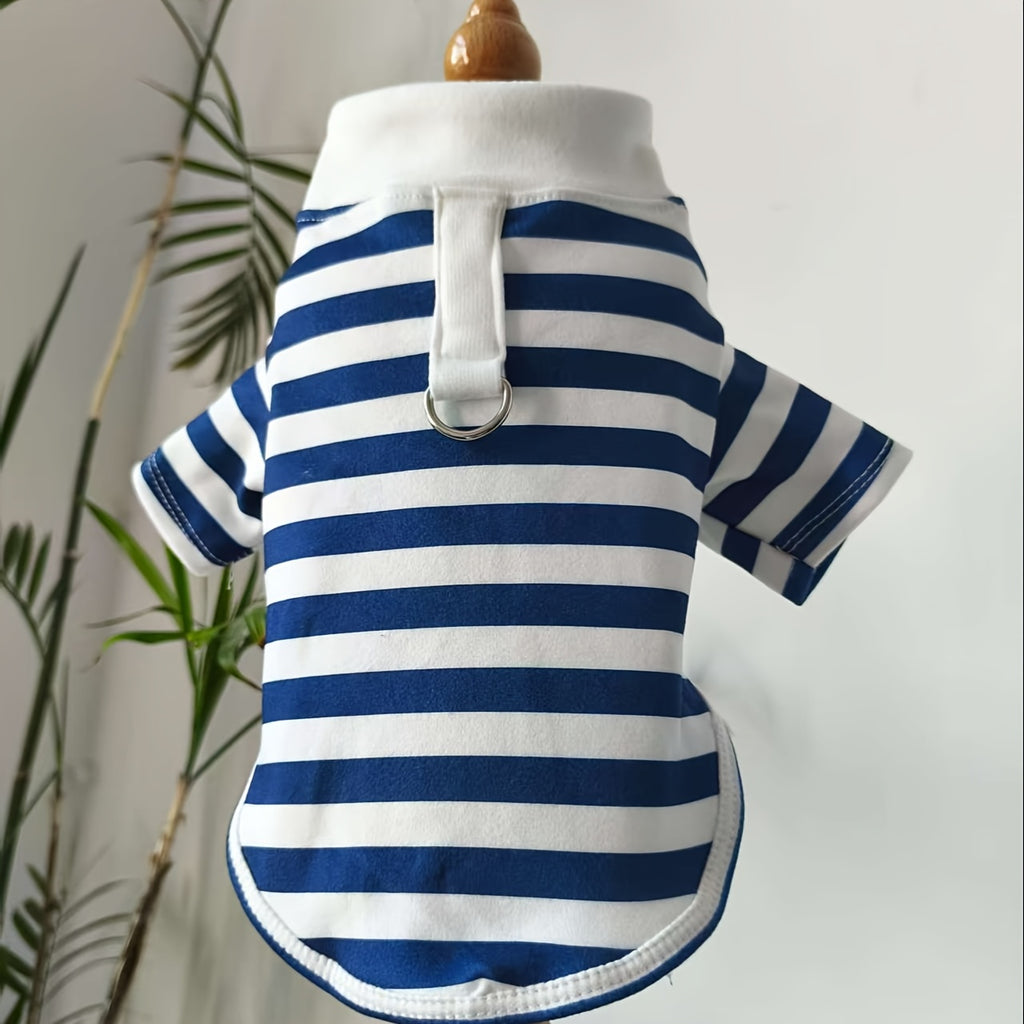 Striped Dog Clothes for Dogs and Cats, Navy Style Pet Clothing in Blue Navy, Navy Red and Coral Pink, XS–XXL for Dress-Up and Photos