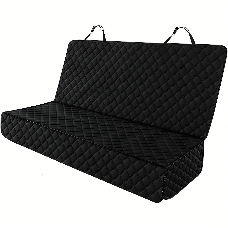 Rear Seat Cover for Dogs, Anti-Slip Dog Car Seat Protector in Black with Black or Orange Edge for Everyday Drives and Pet Travel