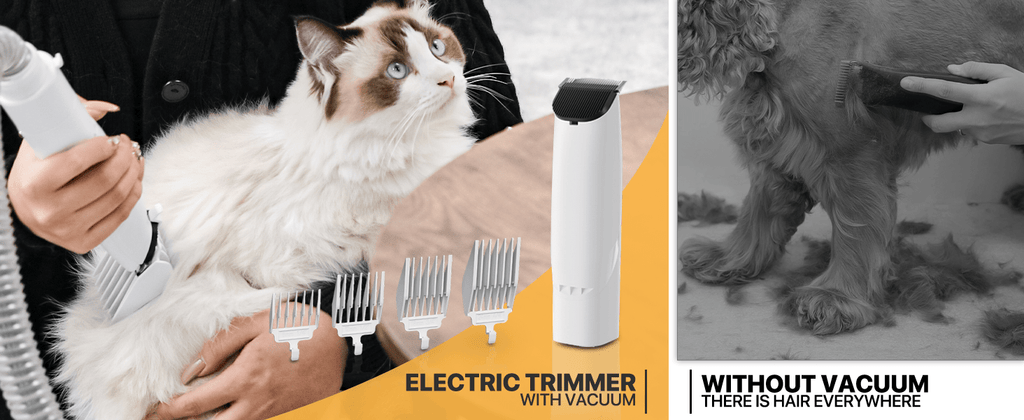 Dog Grooming Vacuum and Dryer Kit with 6 Grooming Tools, Trimmer and Guide Combs for At-Home Dog and Cat Coat Care, MoNiBloom