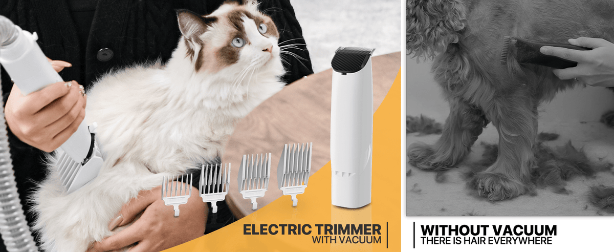 Dog Grooming Vacuum and Dryer Kit with 6 Grooming Tools, Trimmer and Guide Combs for At-Home Dog and Cat Coat Care, MoNiBloom