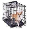 Wire Dog Crate in Black with Divider Panel and Removable Tray, Foldable Metal Pet Kennel with Carry Handle and Six Size Options for Home Training