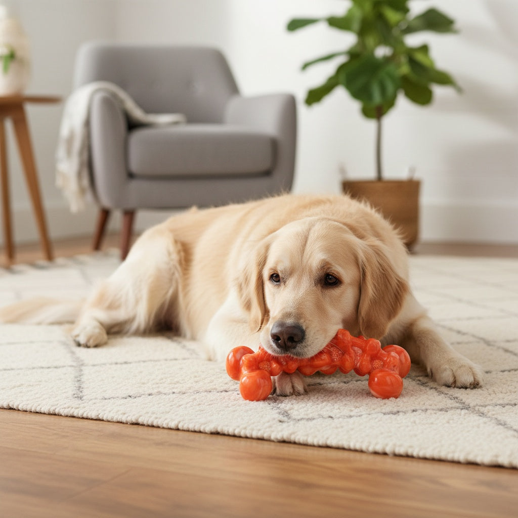 Dog Chew Toys for Large Dogs with Flame Bone or Light Green Crocodile Style Options, Supervised Chewing and Everyday Interactive Pet Play