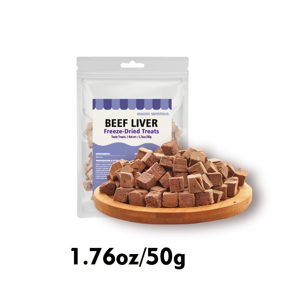 Freeze-Dried Beef Liver Dog Treats, Single-Ingredient Grain-Free Training Rewards and Gluten-Free Snacks in 50g, 150g or 300g Pack Options