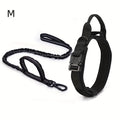 Heavy Duty Dog Collar and Leash Set with Control Handle, 1.5-Inch Padded Adjustable Nylon Collar for Medium and Large Dogs, Walking and Training