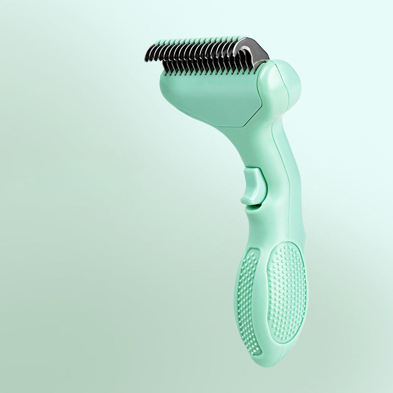 Dog Grooming Comb with Floating Teeth, Stainless Steel Bristles and Polypropylene Body for Loose Hair Removal, 1 Piece in Yellow, Cyan or Orange