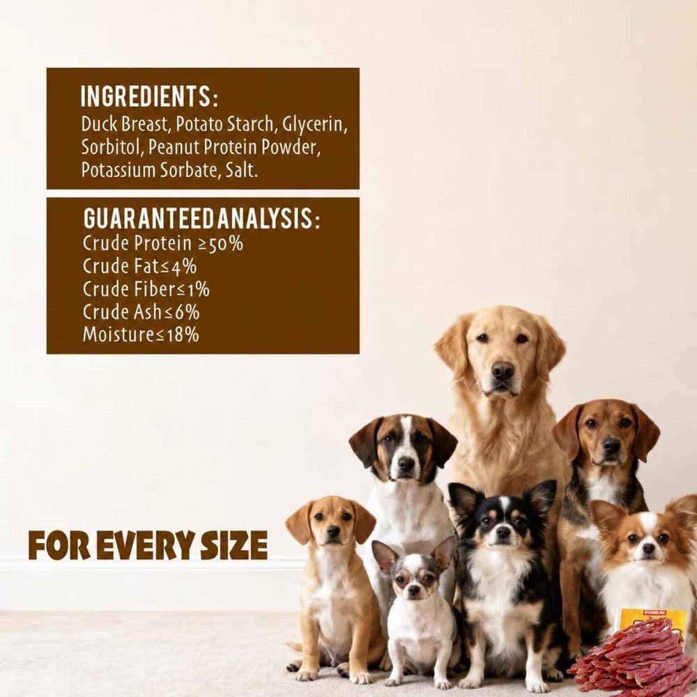 Duck Dog Treats 200g, Dehydrated Duck Jerky Strips for Small and Large Dogs, Meat Snack Sticks for Training Rewards and Everyday Treat Time