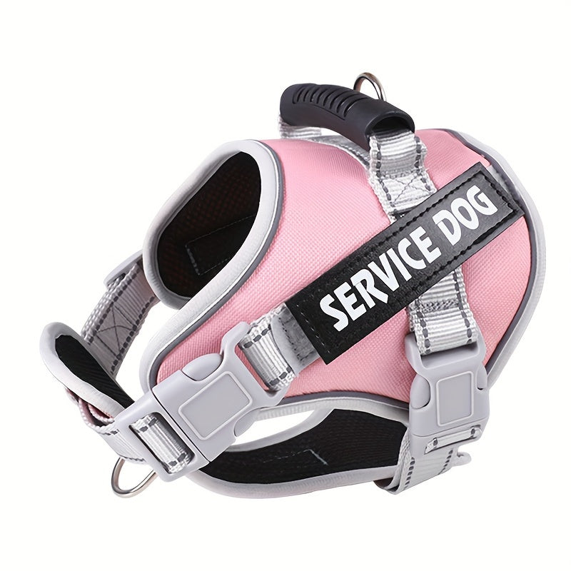 Reflective Breathable Dog Harness Vest with Adjustable Chest Strap, Red Pink or Black Walking Gear in XS, S, M and XL Size Options
