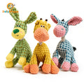 Rope Neck Squeaky Dog Toys 3 Pack, Colorful Plush Animal Play Set with Donkey Design for Small and Medium Dogs, Supervised Gentle Chewing