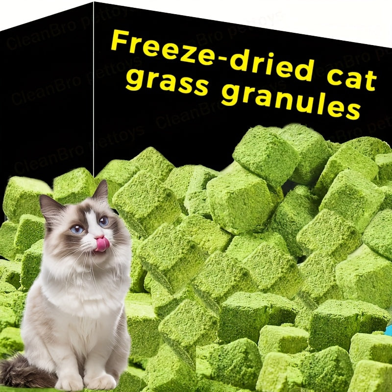 Cat Snack Pellets and Biscuits, 150g Cat Grass Pellets or Mixed Flavor Cat Biscuits and 155g Green Square Mint Granules for Supervised Treat Time