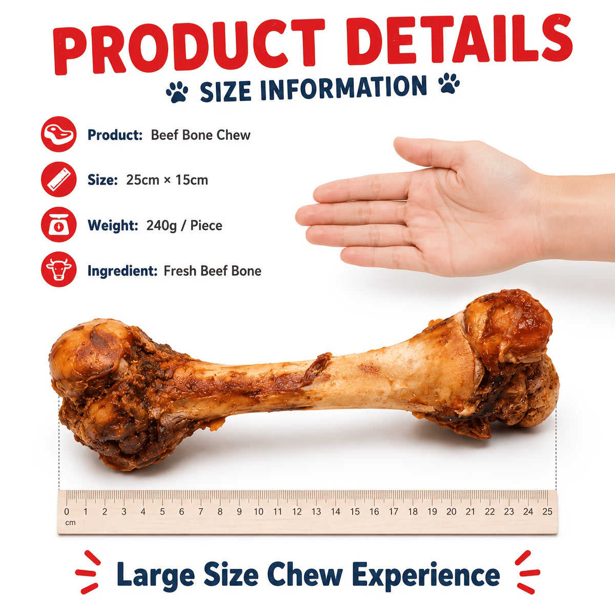 Beef Bone Dog Chews with S, L and Gift Package Options, Bone Treat Selection for Supervised Chewing Sessions and At-Home Dog Reward Routines