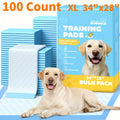 Dog Pee Pads in Blue, 100 Count XL 34 x 28 Inch Disposable Puppy Potty Training Pads with Absorbency, Leak Protection and Odor Control for Indoor Use