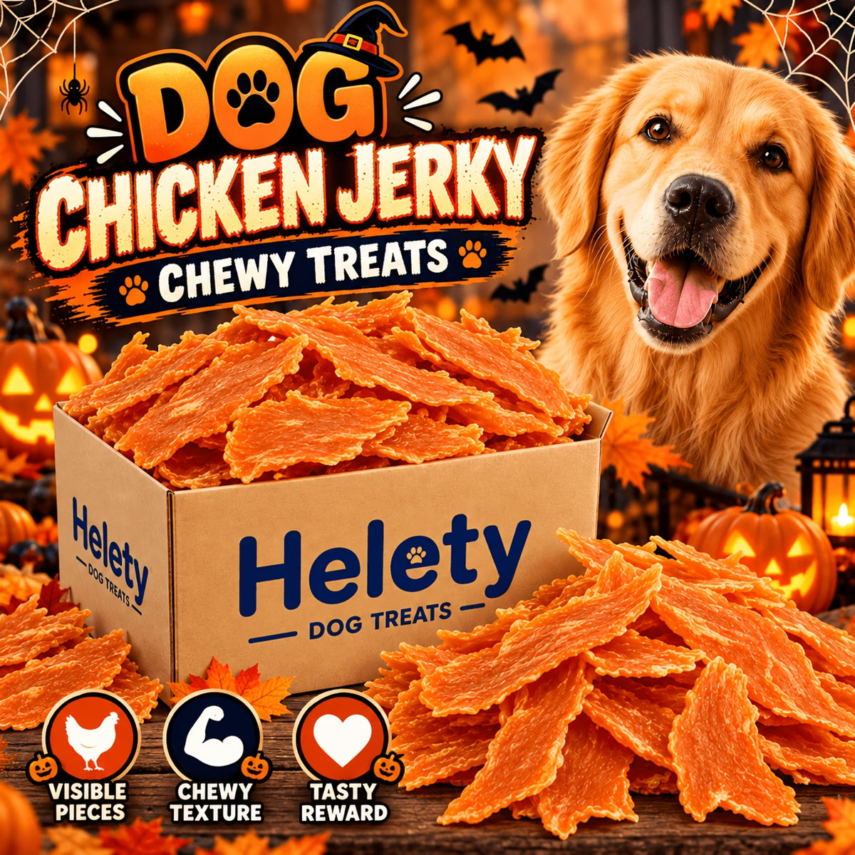 Chicken Breast Jerky Treats for Cats and Dogs, 100g x 3 Pack or Chicken Combo Pet Snacks for Supervised Training Rewards and Everyday Treat Time
