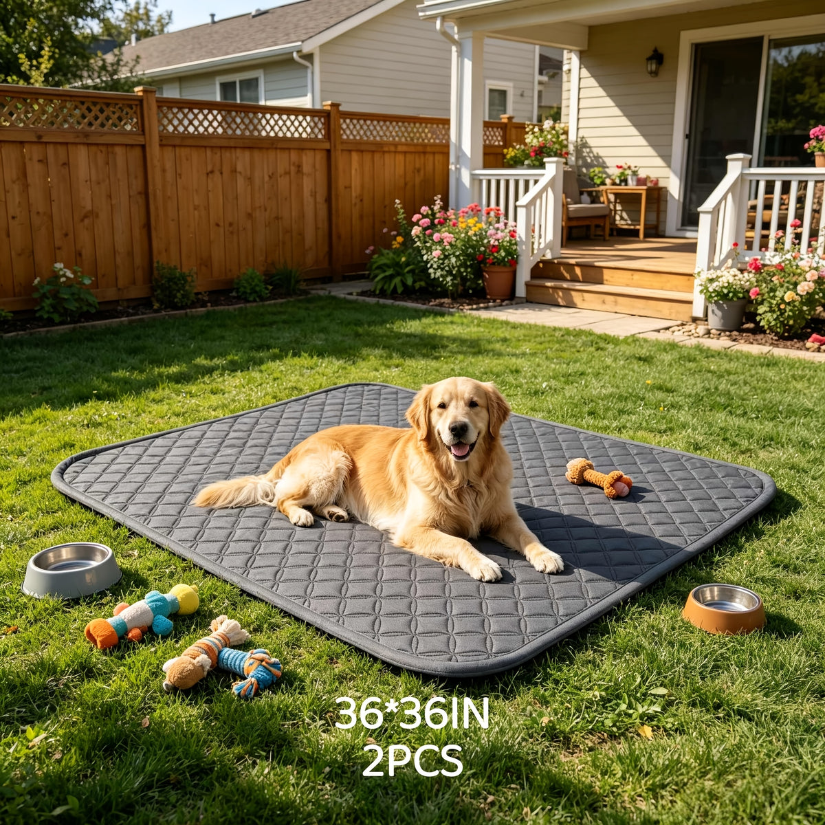 Washable Pet Pee Pads in 18 x 24 to 72 x 72 Inch Sizes, Reusable Non-Slip Absorbent Dog Training Mats with Size-Specific One or Two Pack Options
