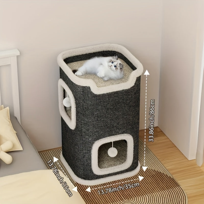 Small Cat Tree with Sisal Scratching Post and Cozy Condo Nest, Multi-Tier Indoor Cat Tower in 23 or 23.62 Inch Options for Kittens and Cats