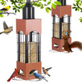 Weight-Activated Bird Feeder for Outdoors, Metal Hanging Wild Bird Feeder with Listed 5 lb Capacity and Dual-Sided Squirrel-Deterrent Design