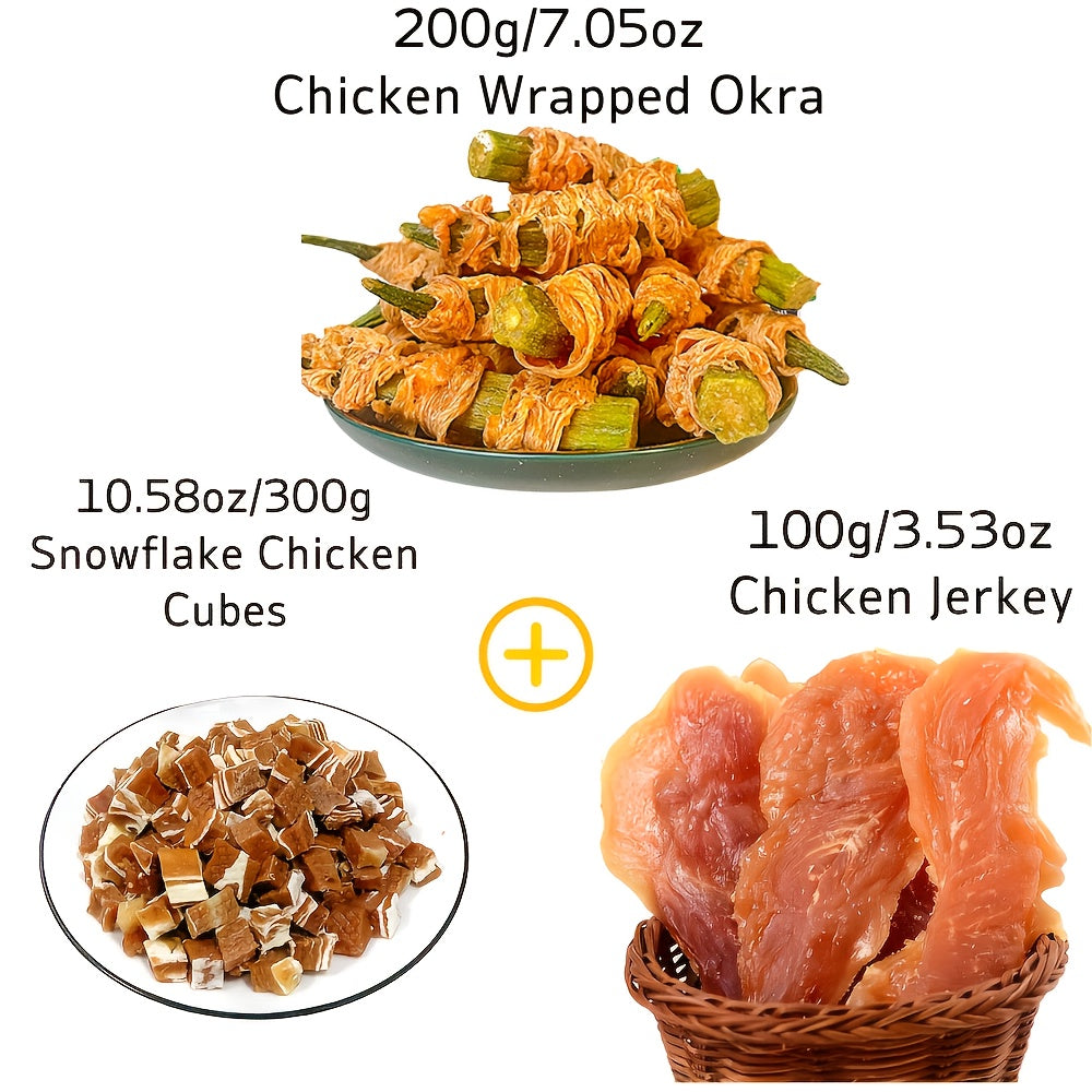 Dog Treat Assortment with Chicken Jerky and Wrapped Chew Selections, Combination 1–6 Options for Medium and Large Dogs, Supervised Snack and Reward Time