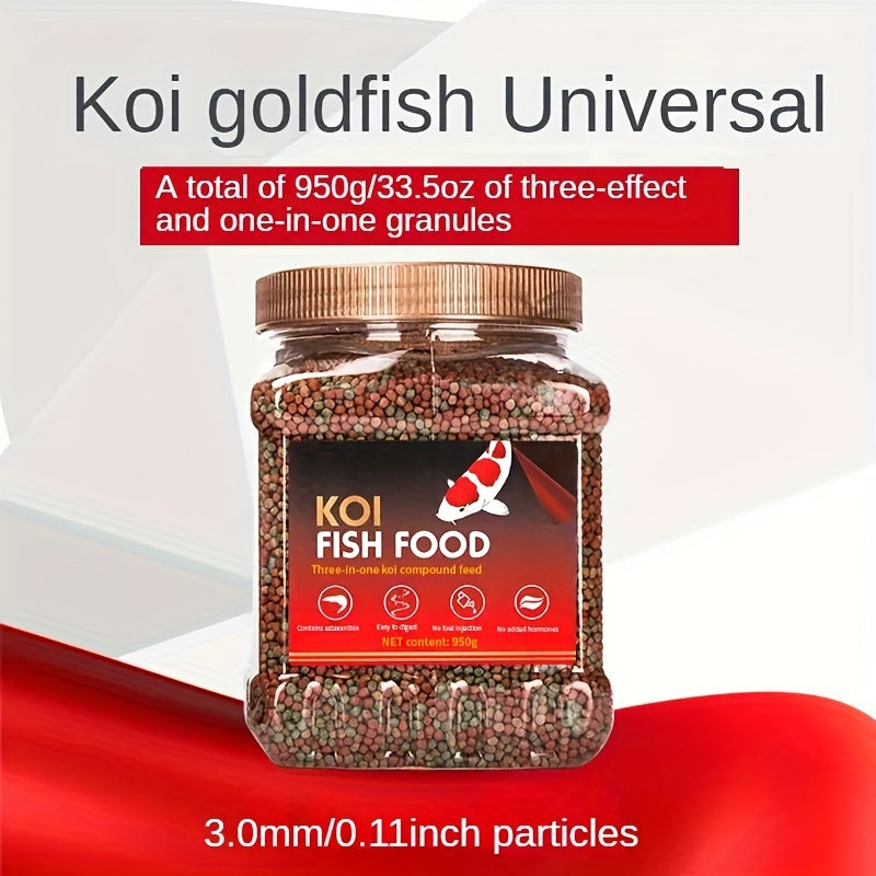 Goldfish Food Pellets 950g / 33.51 oz, Colored Granular Aquarium Fish Feed for Home Fish Tanks and Fish Keeper Feeding Routines