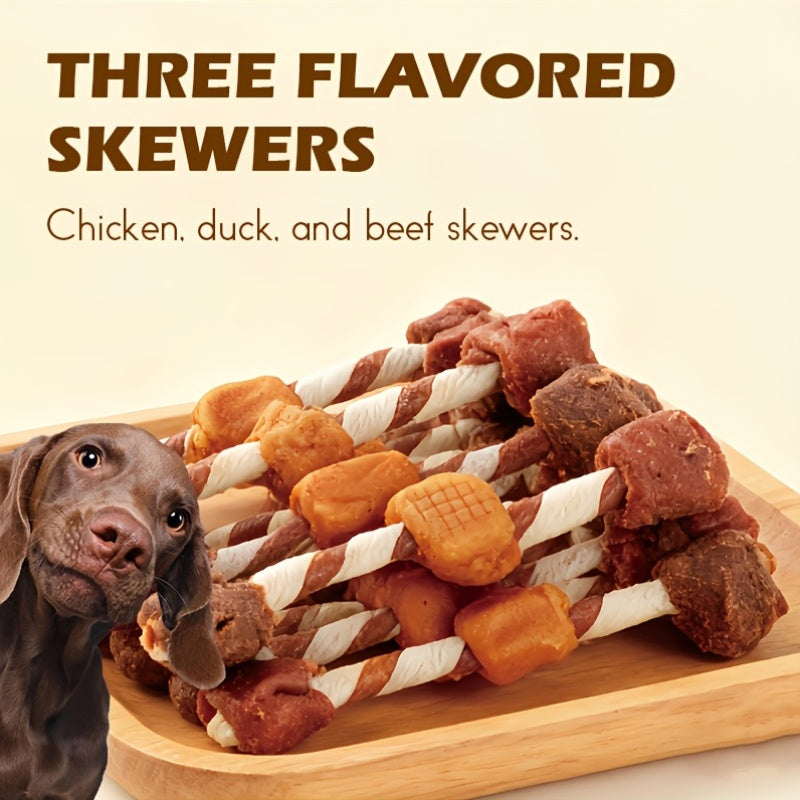 Assorted Rawhide Dog Chews, Chicken, Duck, Chicken Liver and Beef Roll Listed Combo for Supervised Chewing, Everyday Rewards and Pet Gift Baskets