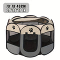 Pet Playpen Tent for Dogs and Cats, Foldable Octagonal Oxford Fabric Enclosure with Paw Print Design for Indoor, Outdoor and Travel Use