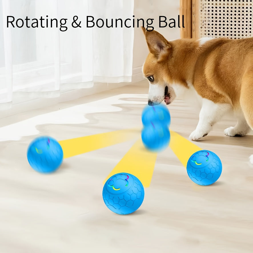 Interactive Pet Balls 2 Pack with Motion Sensor and Flashing Lights, USB Rechargeable Jumping and Rolling Toys for Small Dogs and Cats, Two Modes