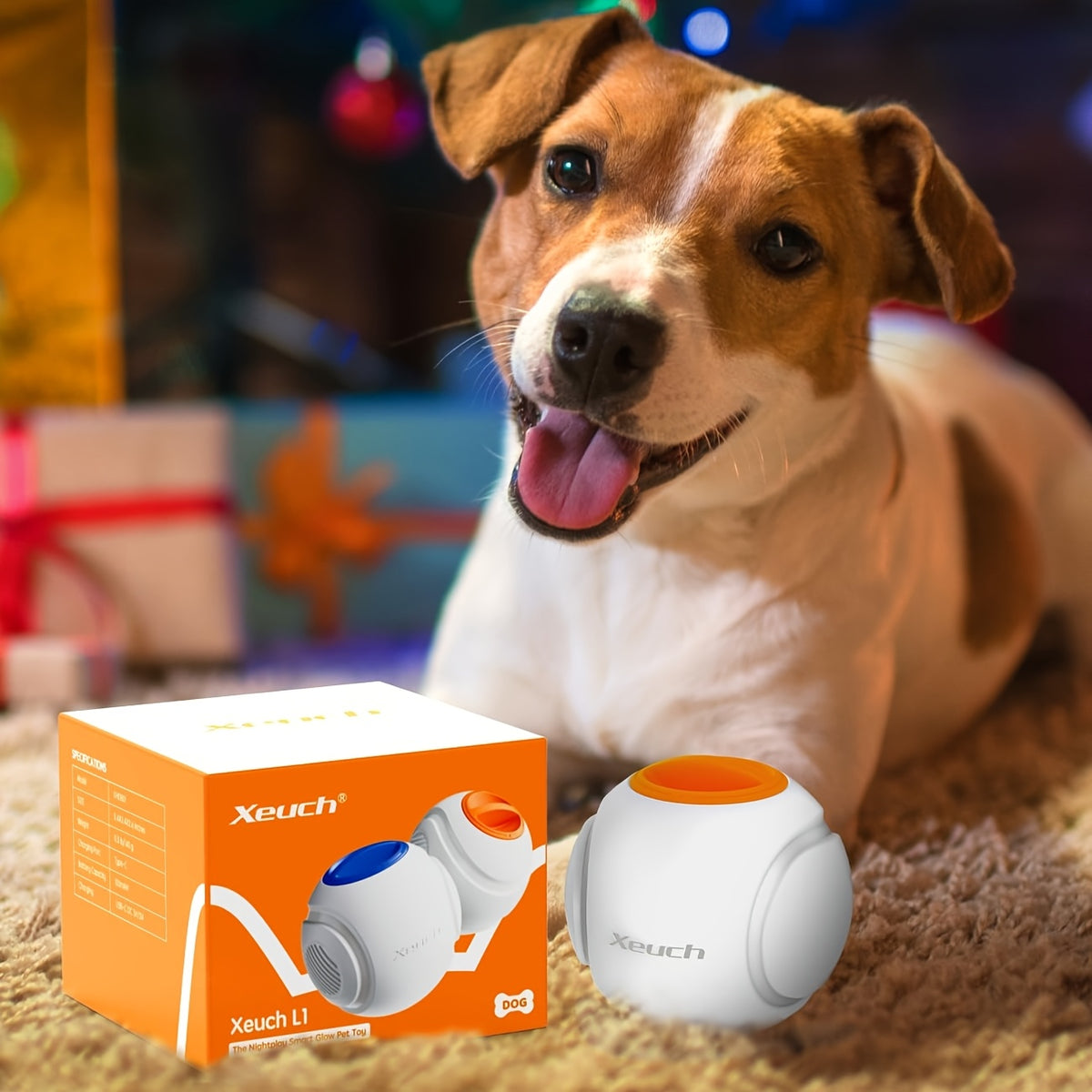 Rechargeable Light Up Dog Ball, 2.5-Inch USB Charging Fetch Toy with Motion and Bounce Activated Glow for Small and Medium Dogs at Play