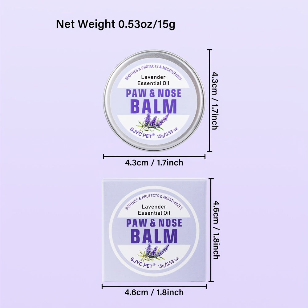 Dog Paw and Nose Balm, Lavender-Scented 15g Moisturizing Pet Grooming Care for Dry Paws and Noses, Everyday At-Home Care Routine