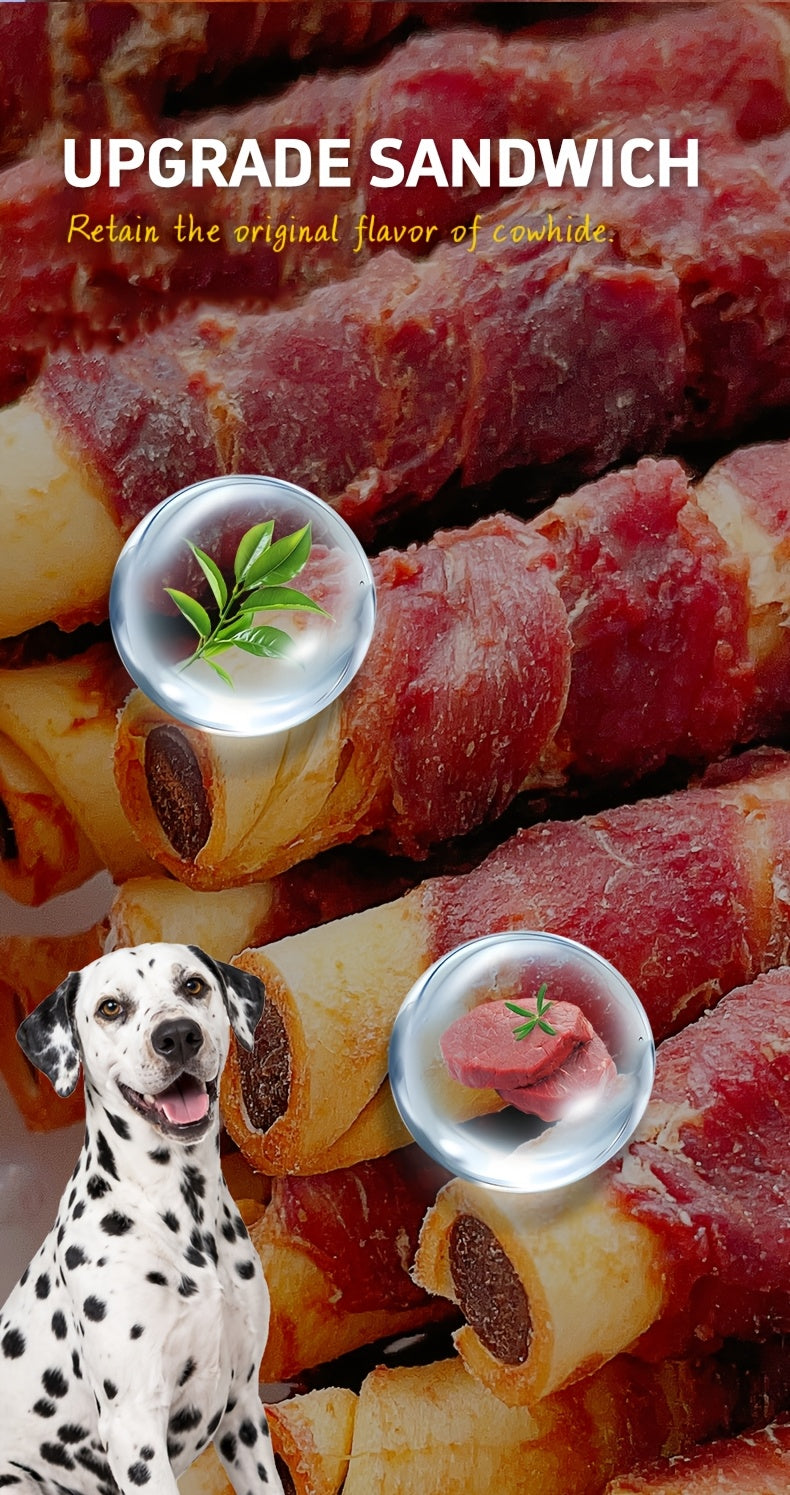 Duck Wrapped Beefhide Dog Chews, 116g 4.09oz Layered Chew Sticks with Thick Chewy Texture for Medium and Large Dogs, Supervised Reward Treats