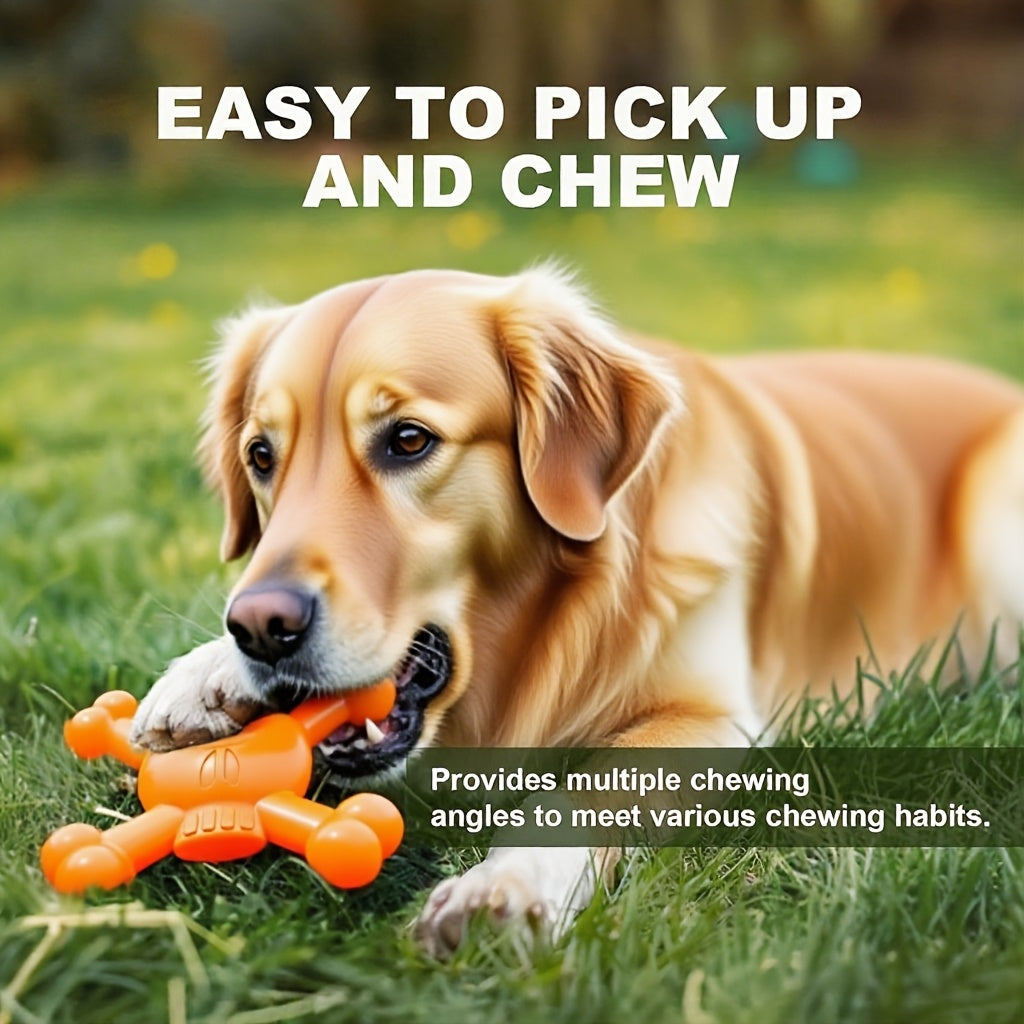 Heavy Duty Nylon Dog Chew Bone in Blue or Orange, Chewing Toy for Medium Dogs and Supervised Everyday Play, Pet Enrichment Gift