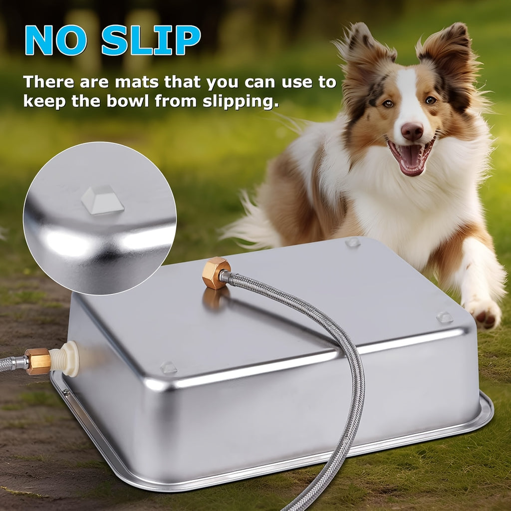 Automatic Outdoor Dog Waterer 3 Gallon, Stainless Steel Self-Filling Water Bowl for Large Dogs, Cats, Chickens, Goats and Sheep